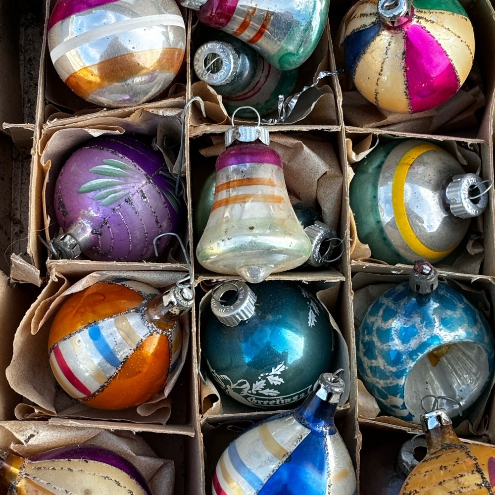 Vintage Christmas glass ornaments
